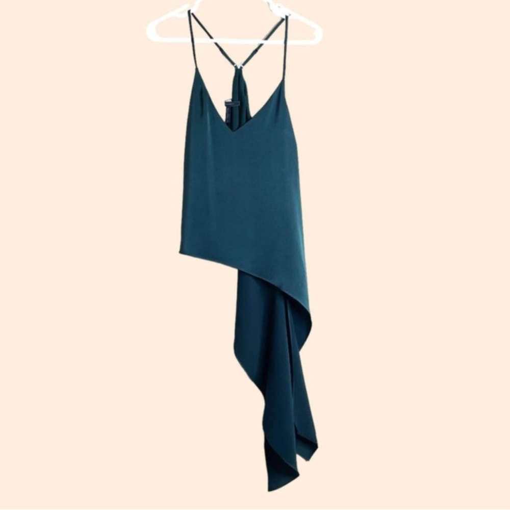 Emerald green tank BCBGMAXAZARIA with asymmetrical sash size xs